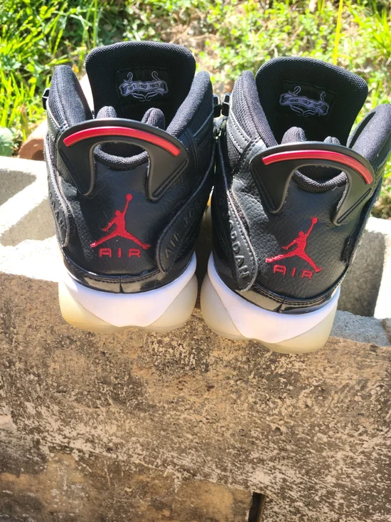 Nike Air Jordan 6 Rings Black Red Size 11 Retro Basketball Sneakers - Picture 7 of 7